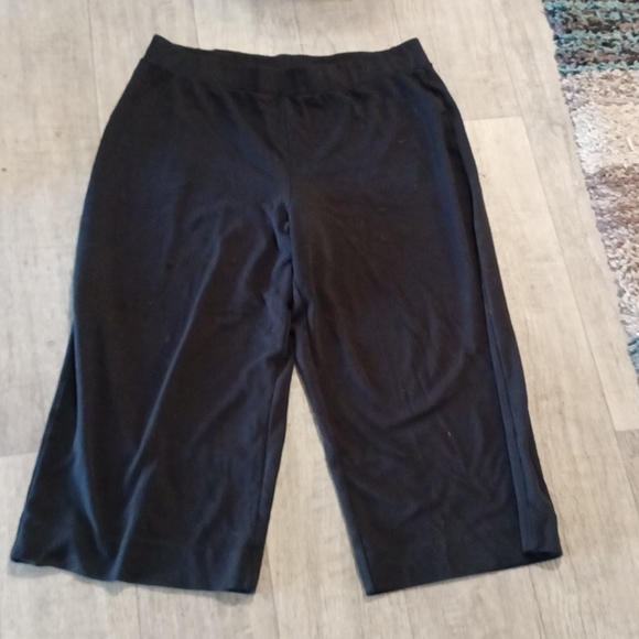 Women Black Lounge Pants elastic stretch waist Plus 2X TIME AND TRU - Picture 1 of 6